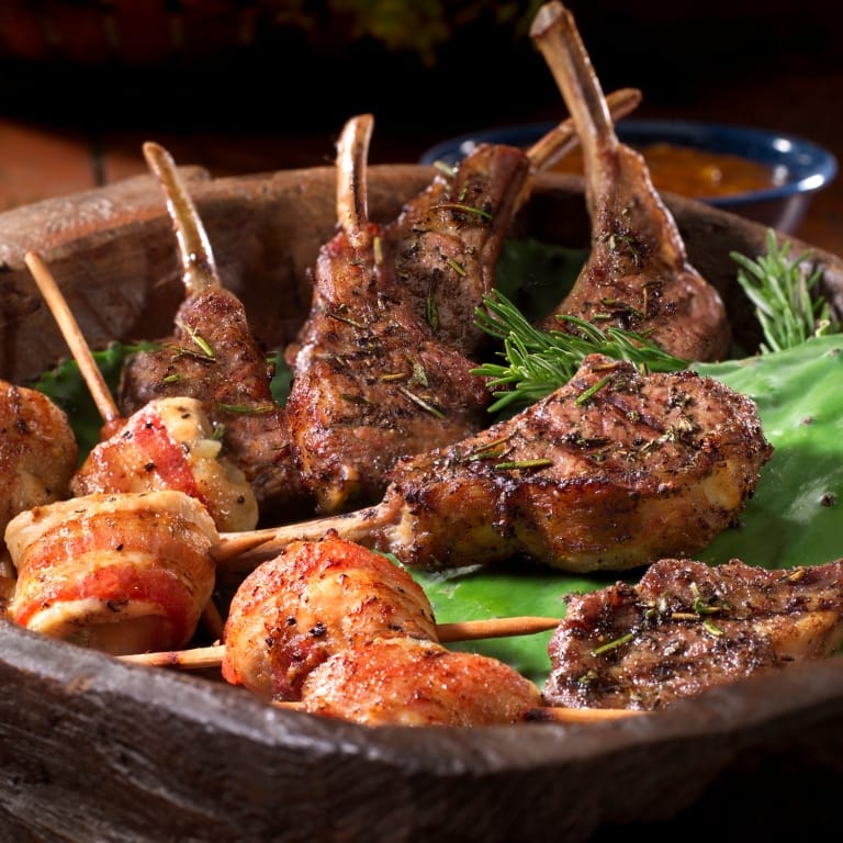 Lamb Chops and Grilled White Wings Image